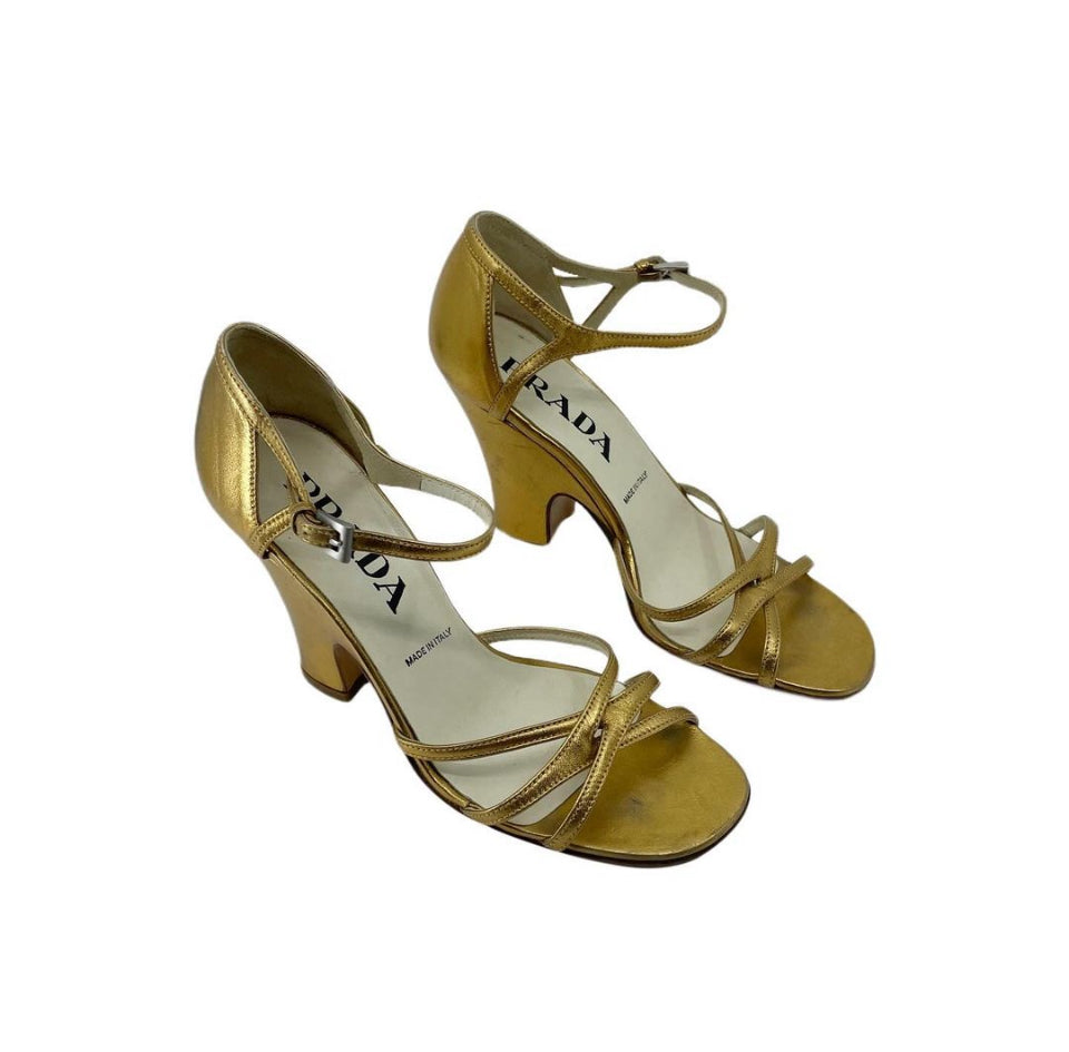 Prada gold sandals