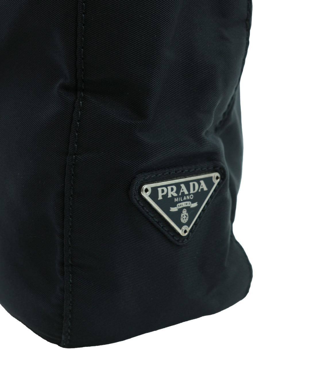 PRADA METAL HANDLE NYLON BAG