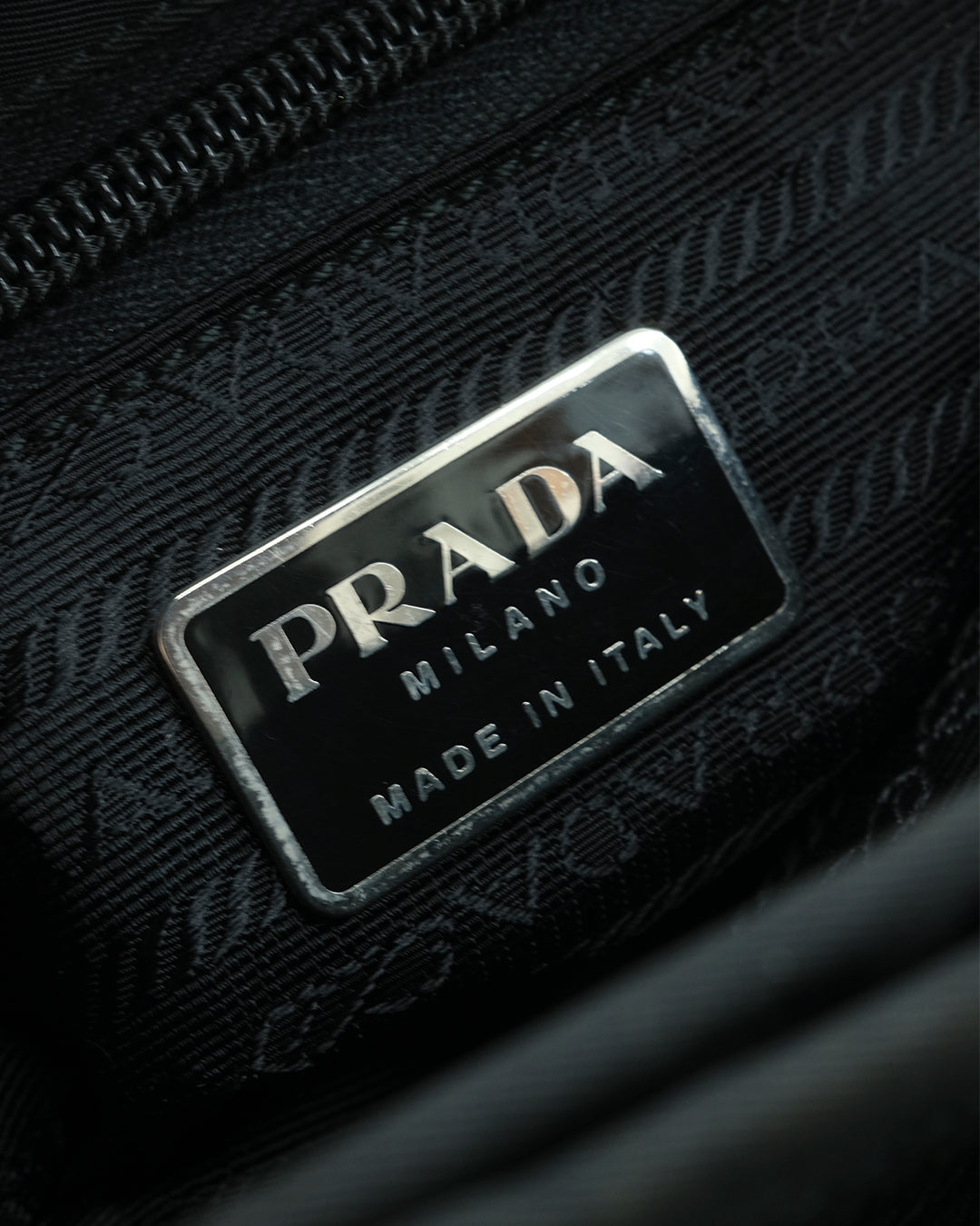 PRADA METAL HANDLE NYLON BAG
