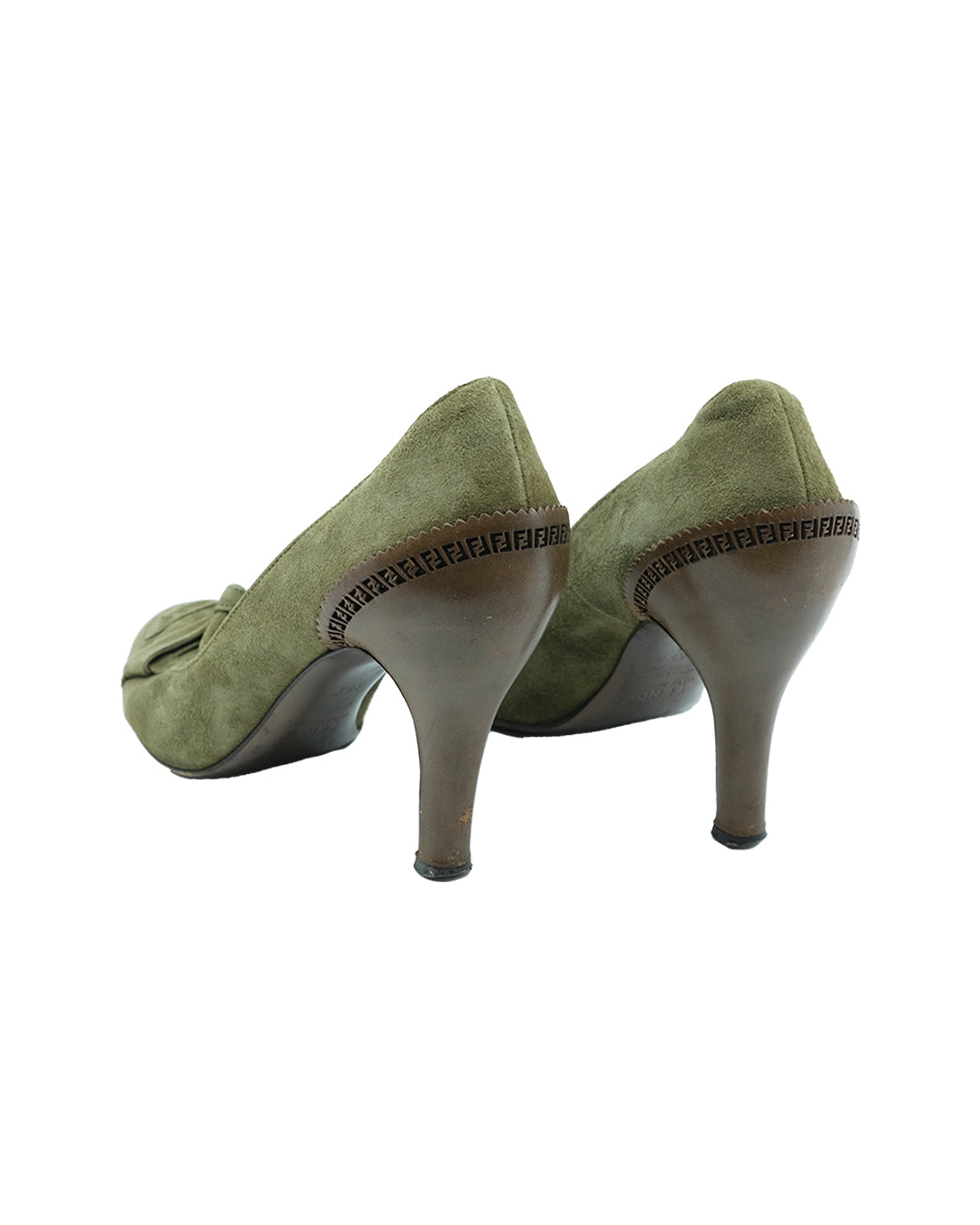 FENDI GREEN HEELS (36.5)