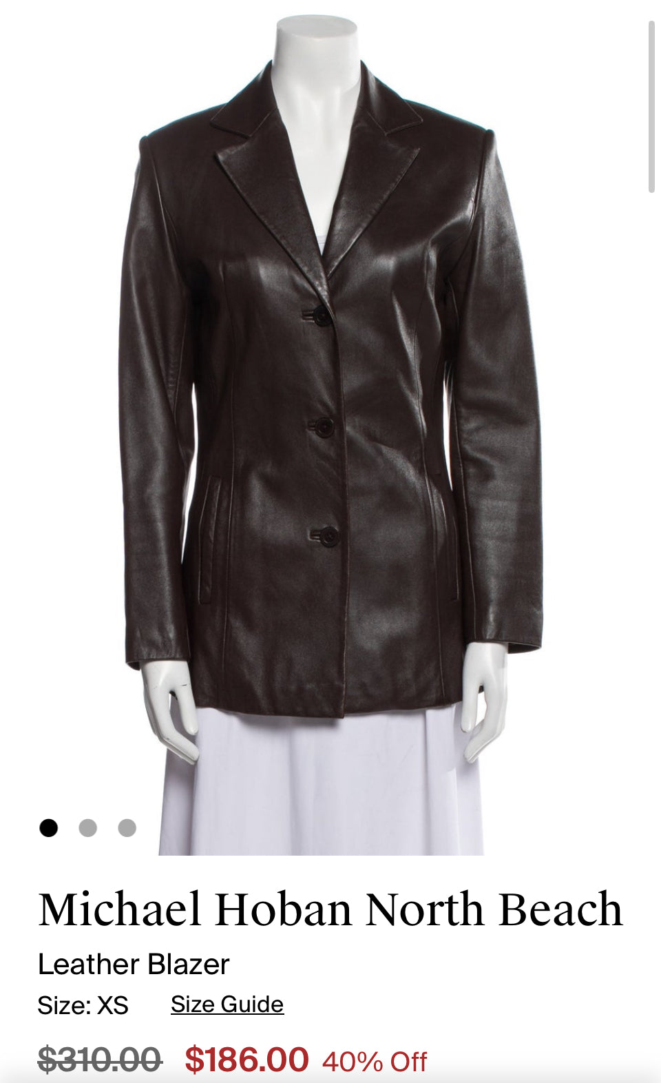 MICHAEL HOBAN NORTH BEACH LEATHER JACKET (M)
