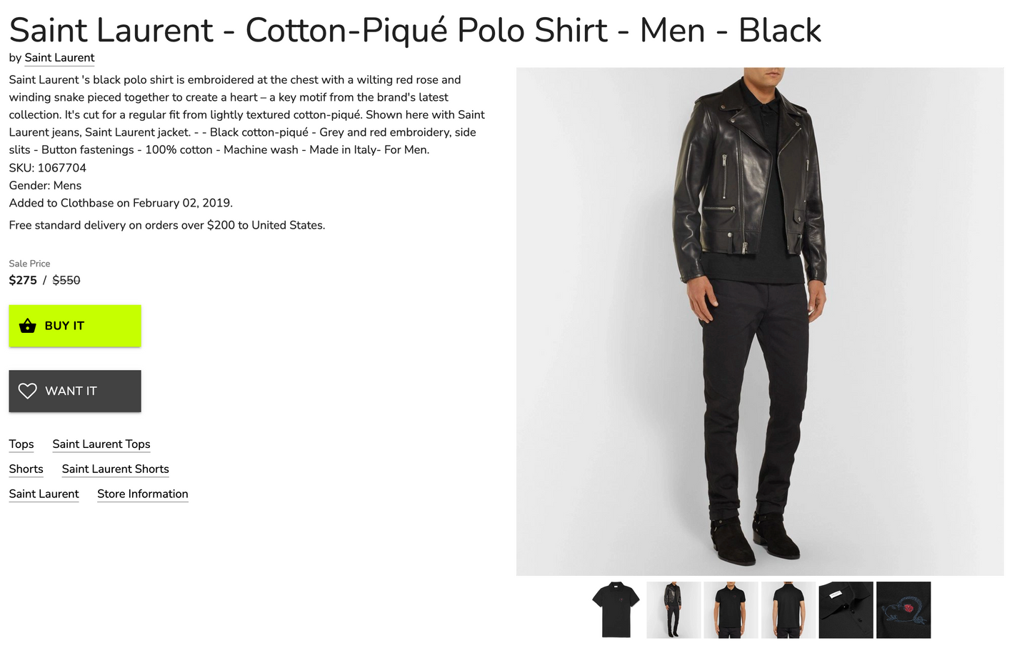 SAINT LAURENT POLO SHIRT (L)