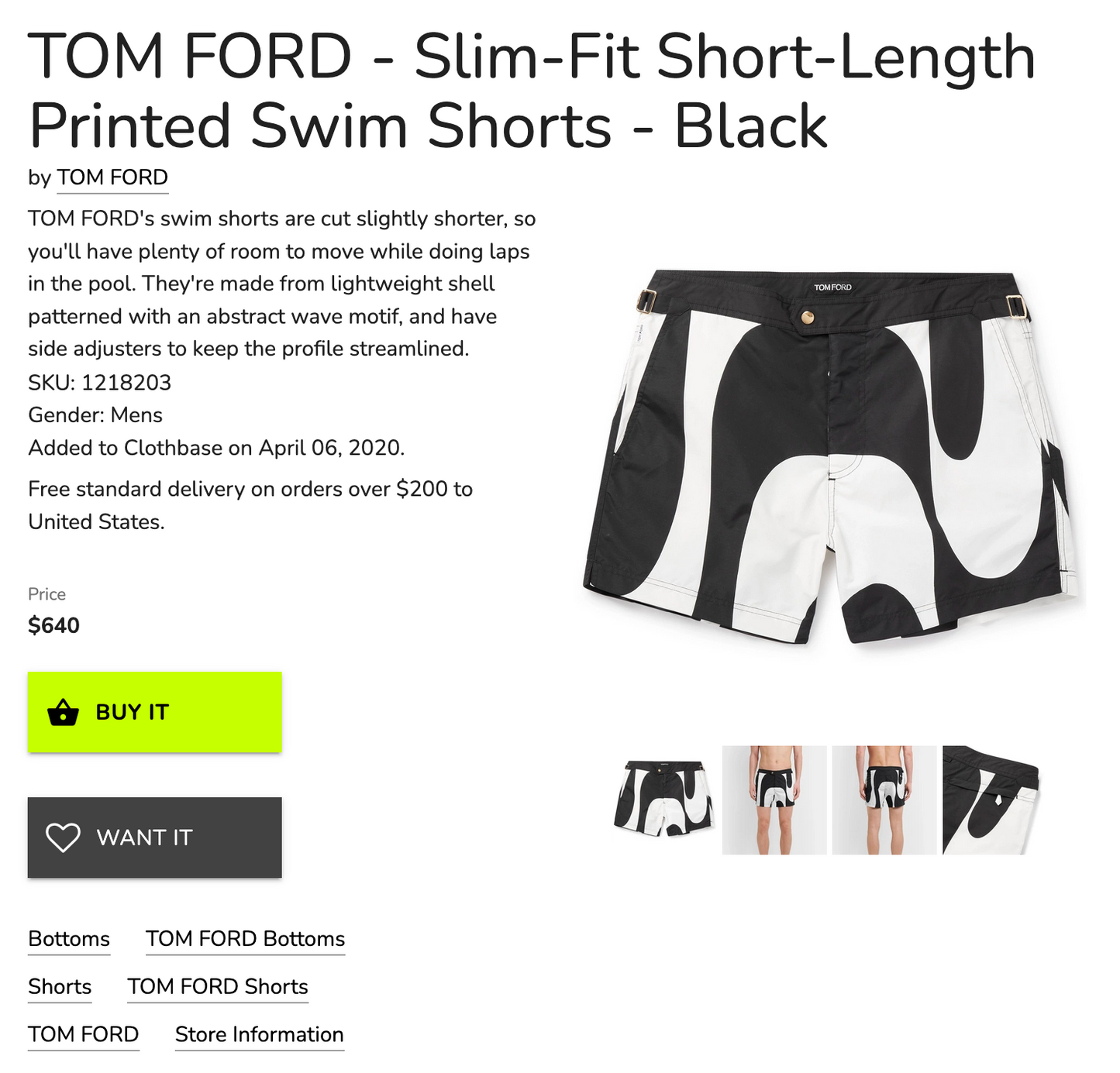 TOM FORD - PRINTED SWIM SHORTS MEN (M)