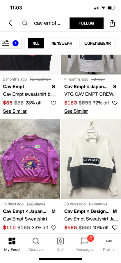 Sweatshirt Cav Empt (M)