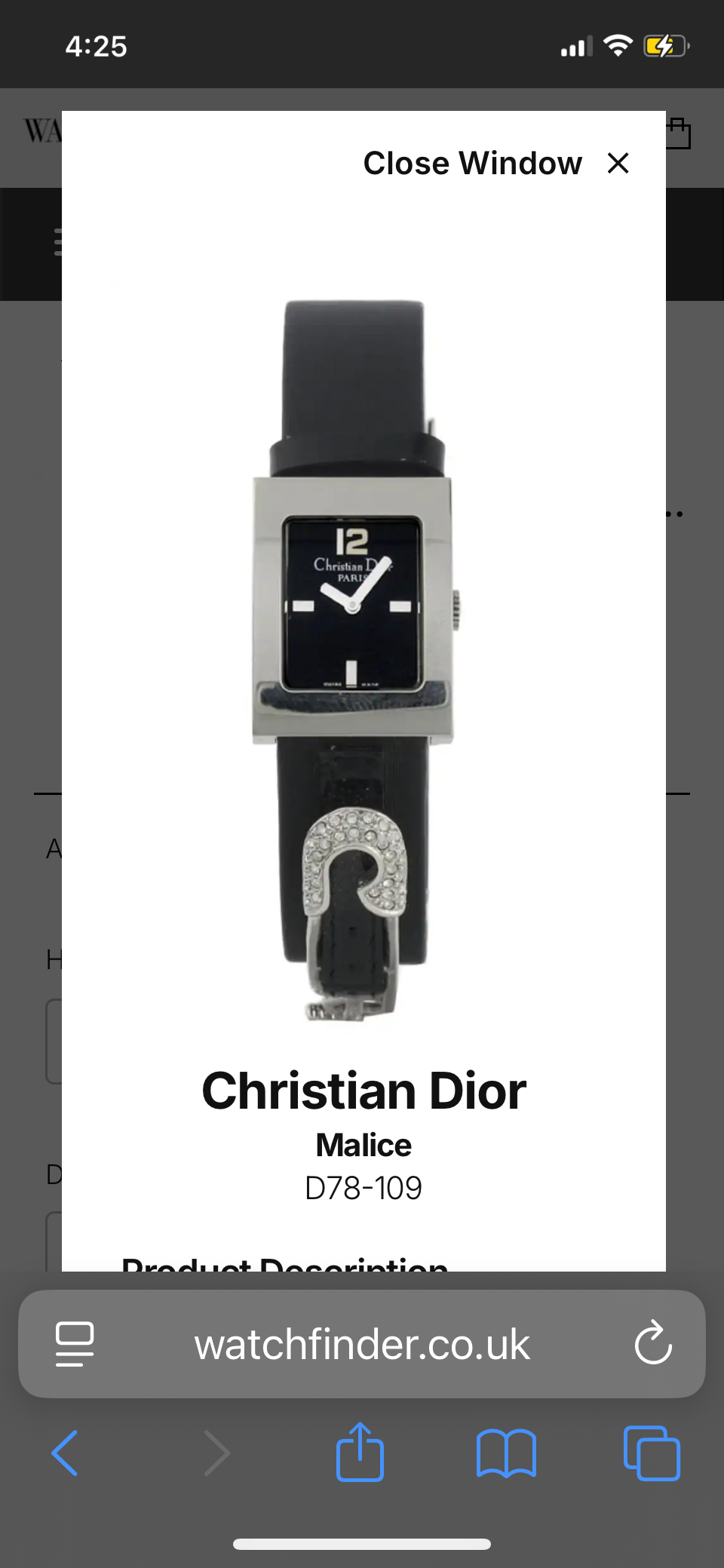 CHRISTIAN DIOR MALICE WATCH HARDCORE EDITION