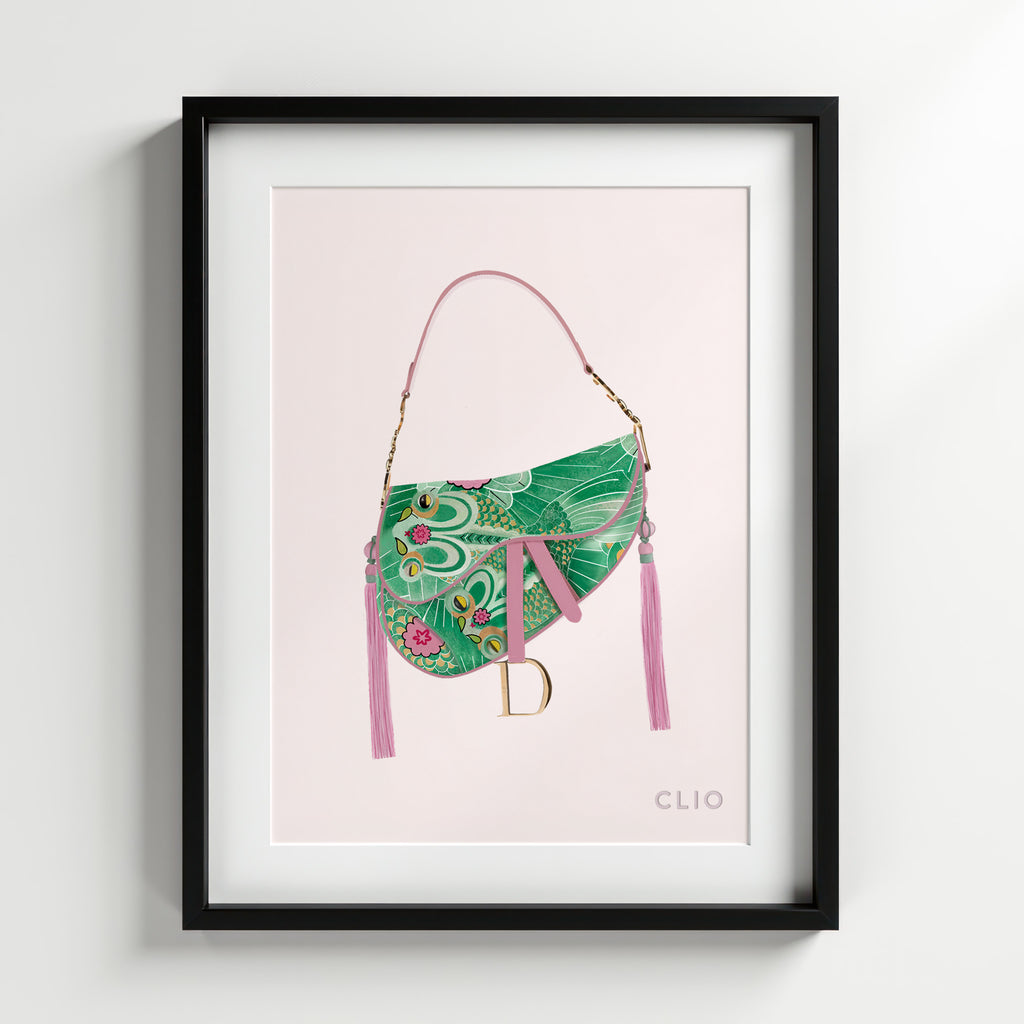 CLIO PRINT ASIAN SADDLE BAG 11.5X9"