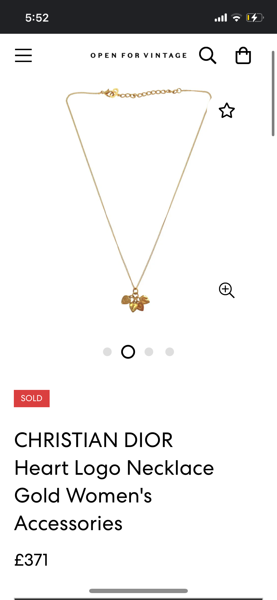 Christian Dior hearts necklace