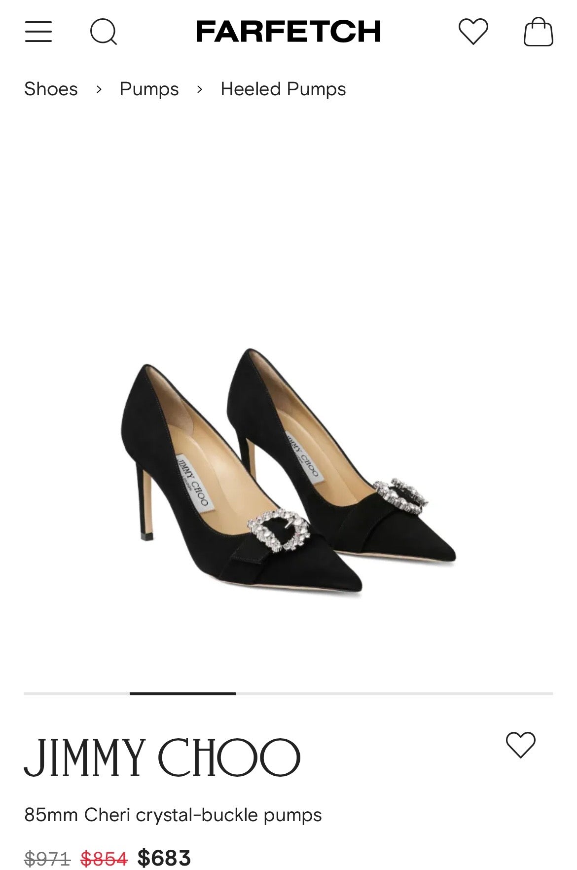 JIMMY CHOO CHERI CRYSTAL-BUCKLE PUMPS 38