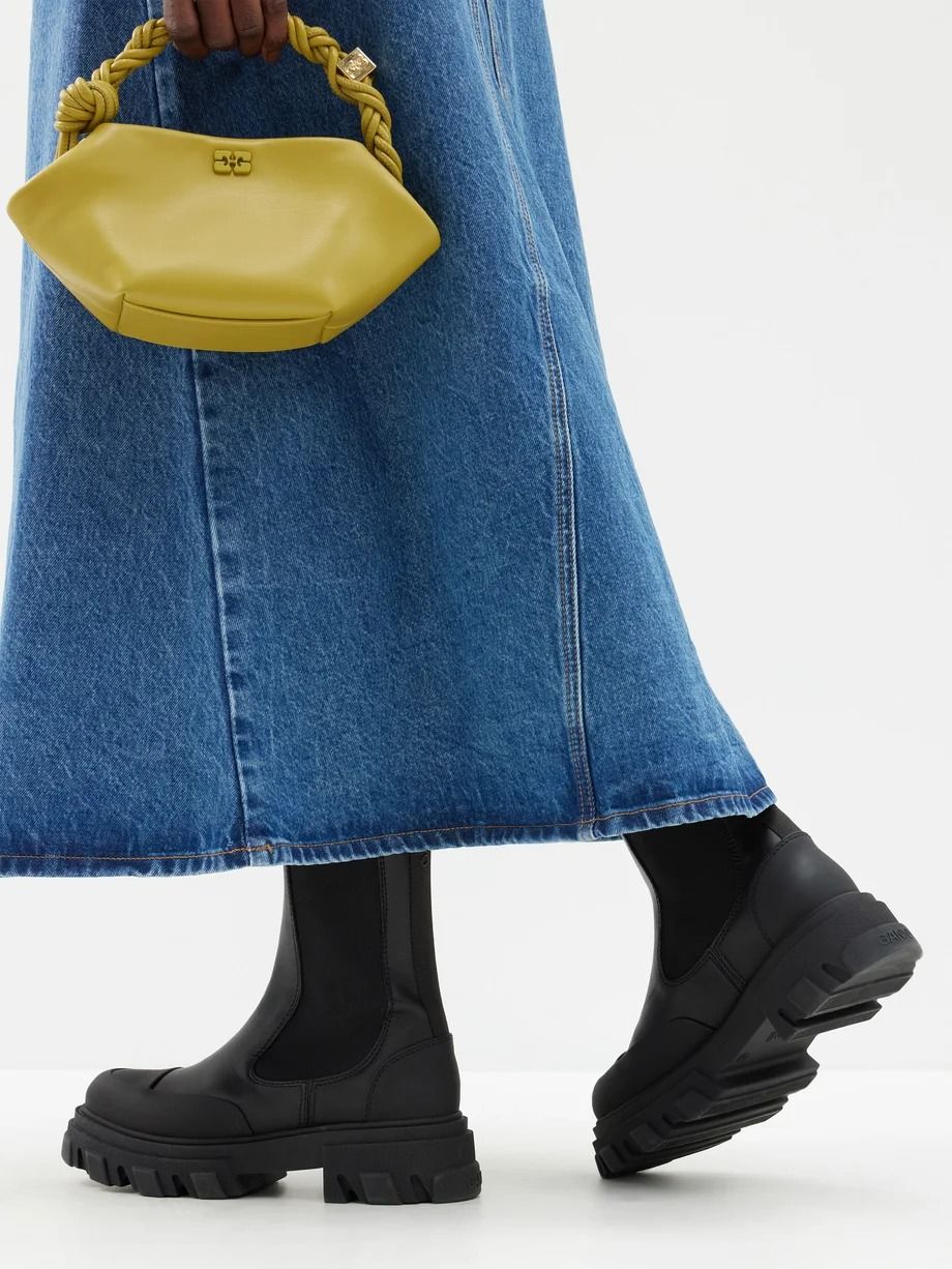 GANNI LEATHER CHELSEA BOOTS (38)