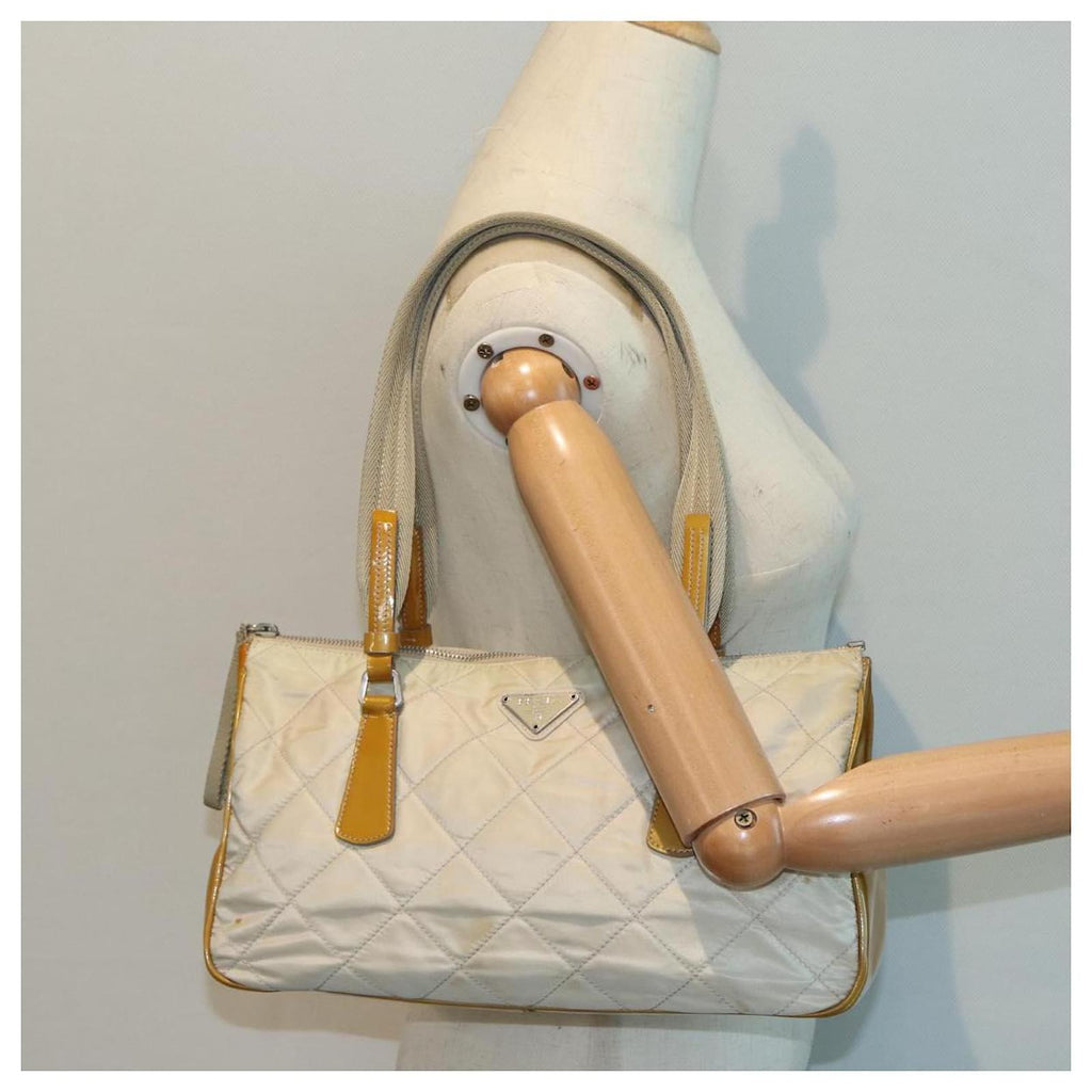 PRADA BEIGE NYLON SHOULDER BAG