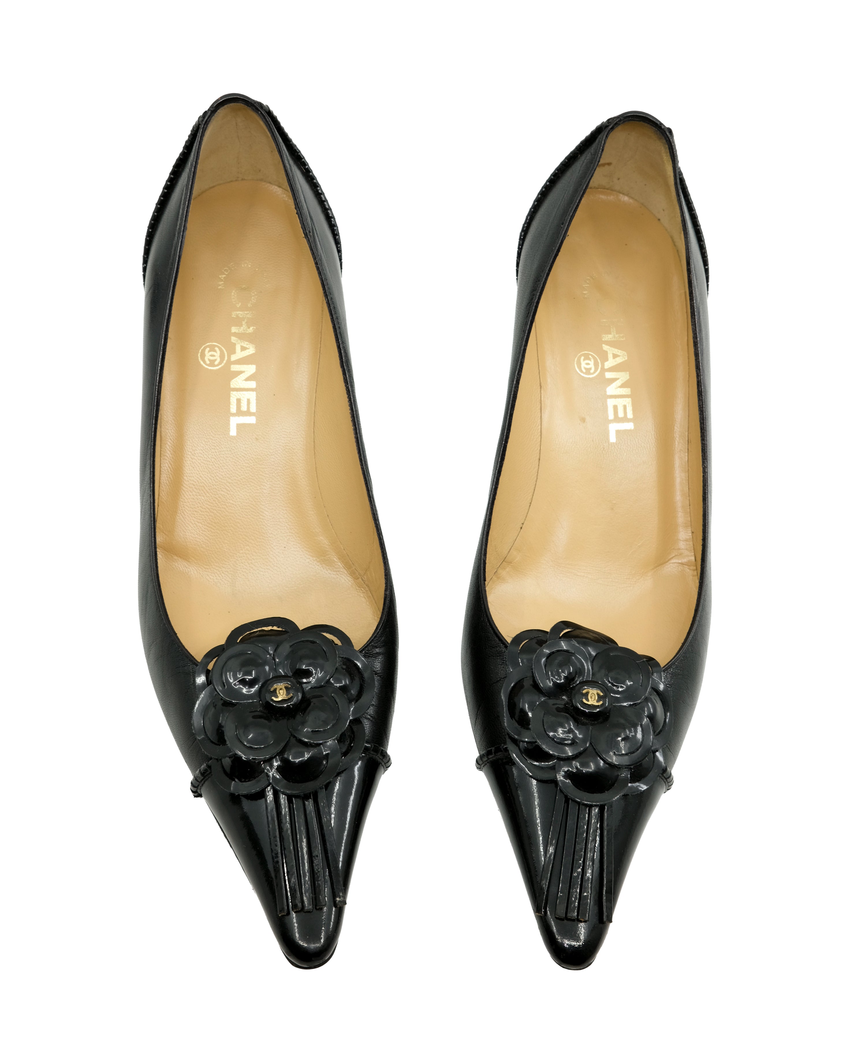 CHANEL VINTAGE KITTEN HEELS (38)