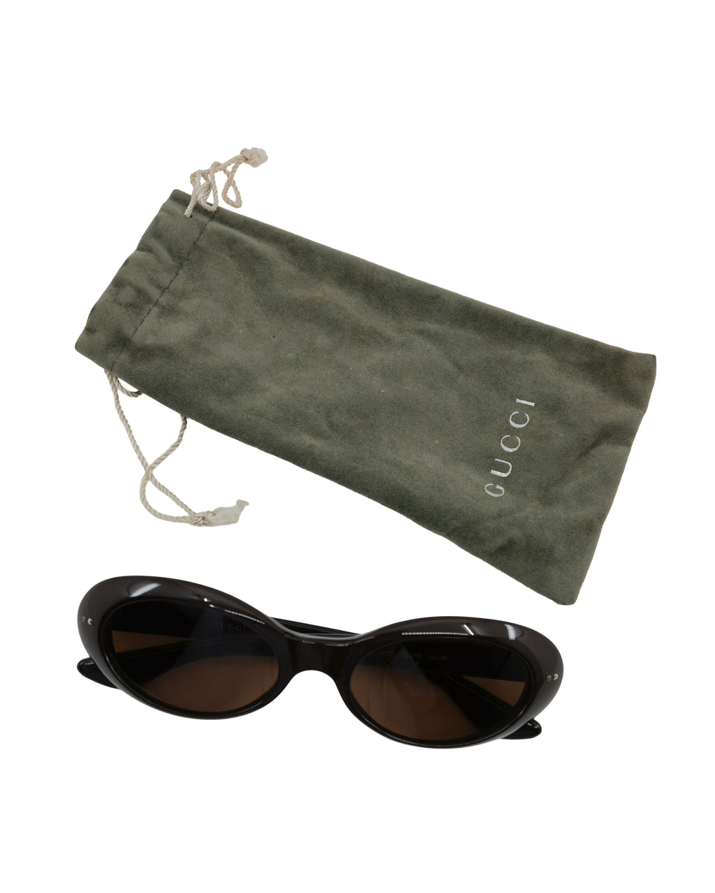 GUCCI OVAL SUNGLASSES BROWN