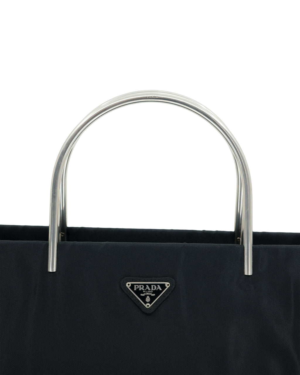 PRADA 1997 METAL HANDLE BAG