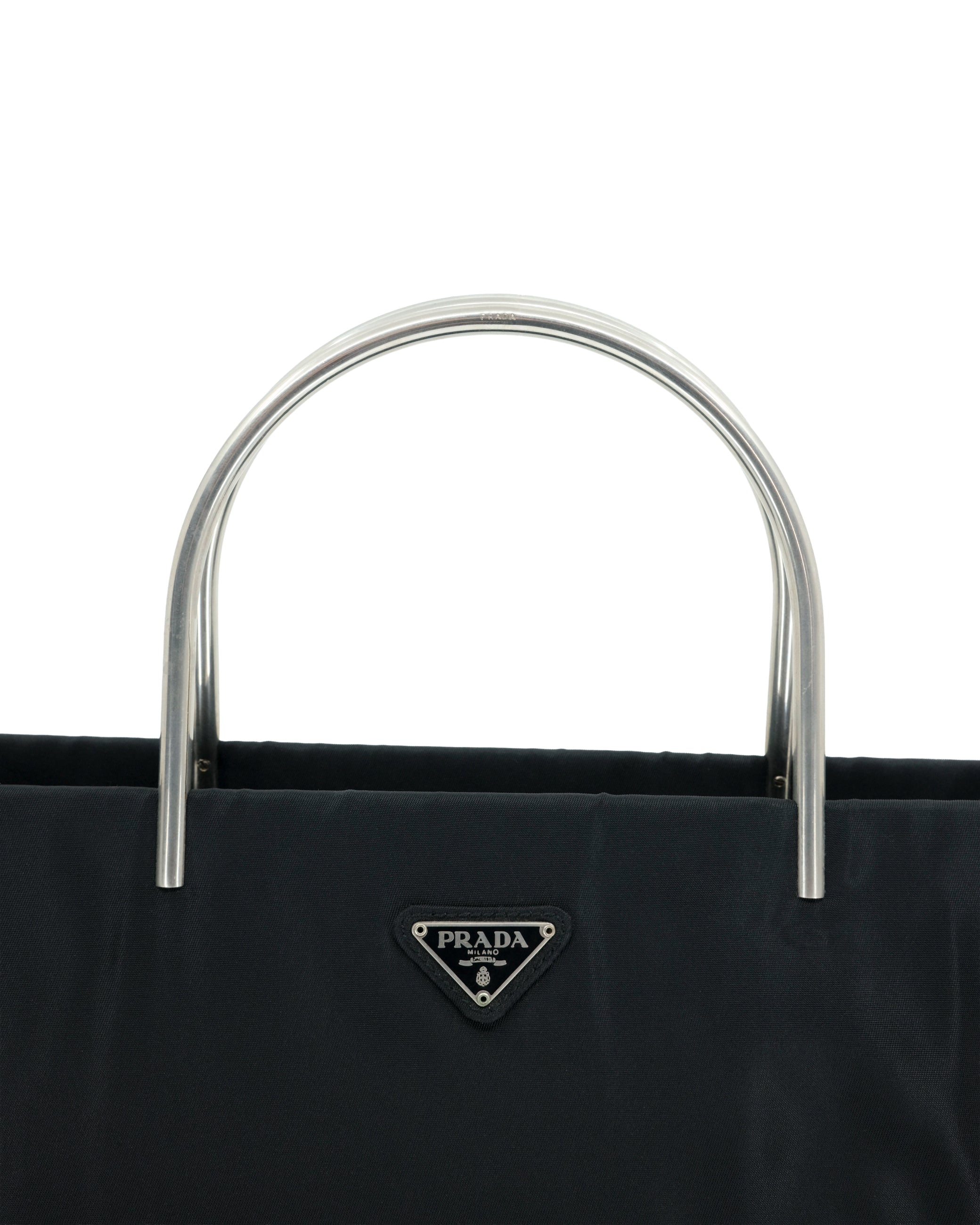 PRADA 1997 METAL HANDLE BAG