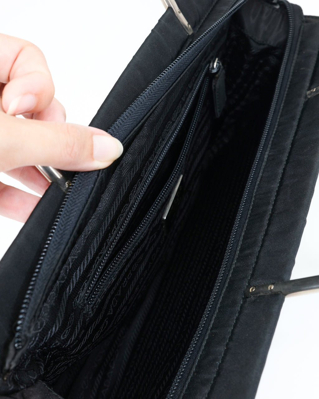 PRADA 1997 METAL HANDLE BAG