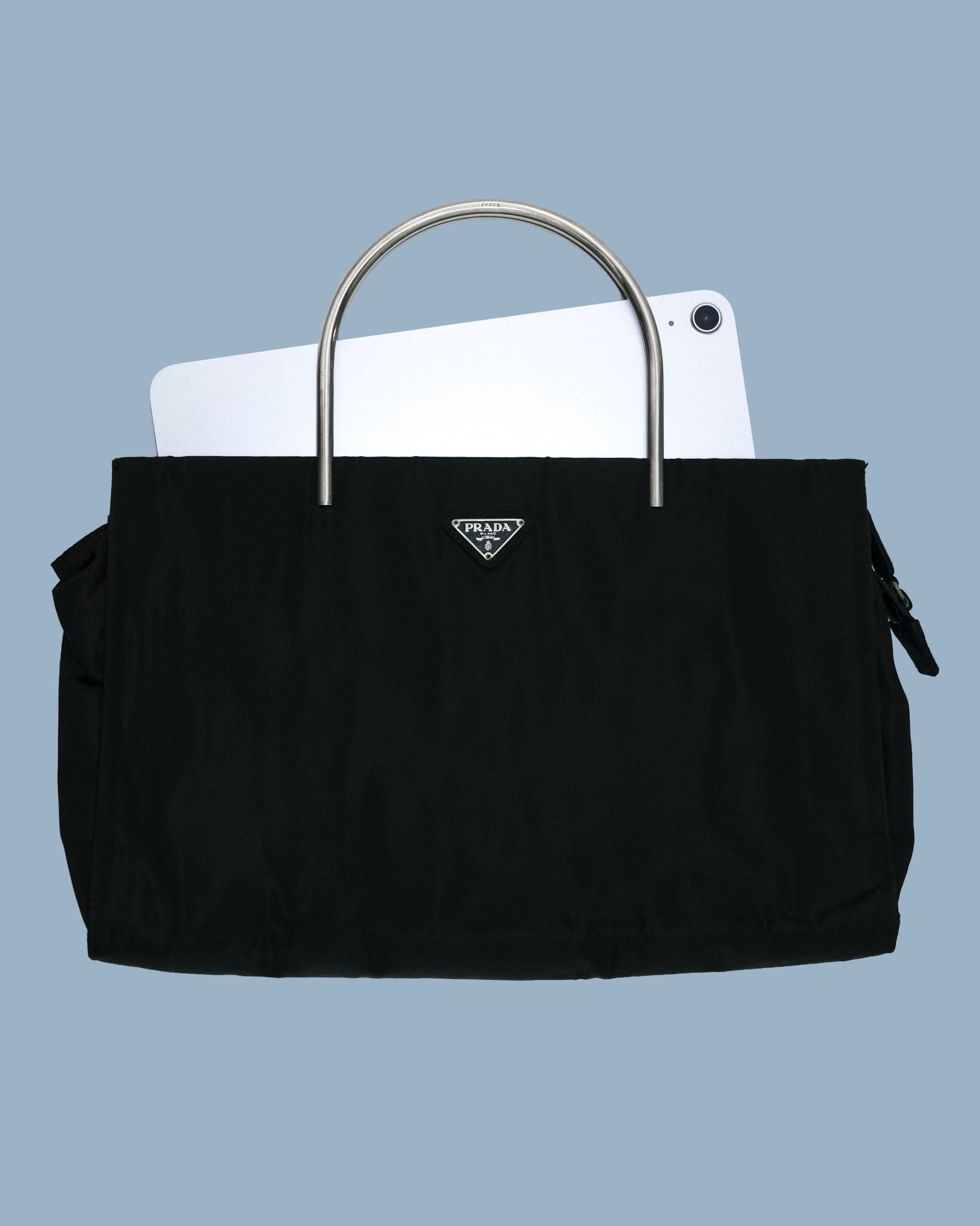 PRADA 1997 METAL HANDLE BAG