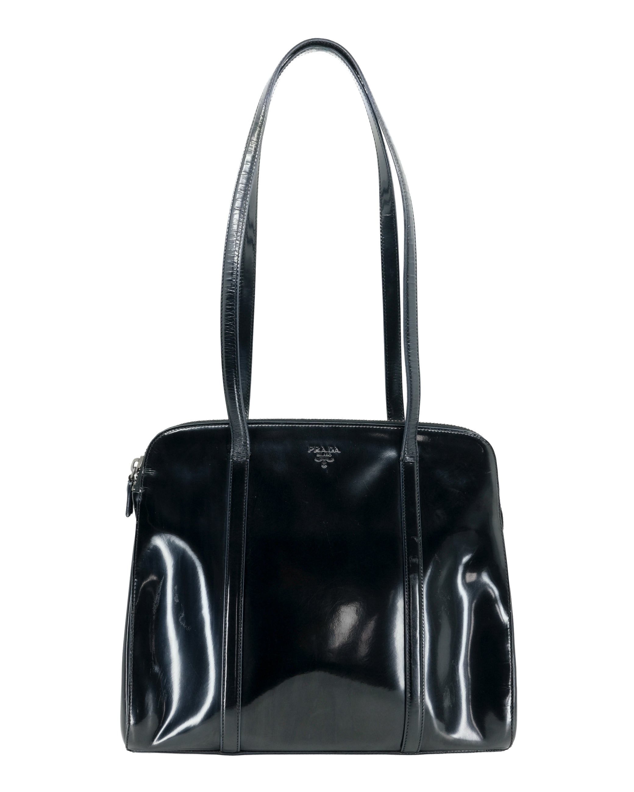 PRADA PATENT LEATHER SHOULDER BAG