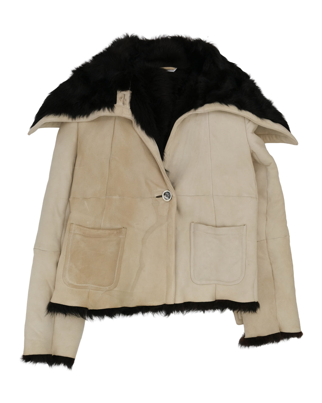 MAX MARA LEATHER & FUR JACKET (S)