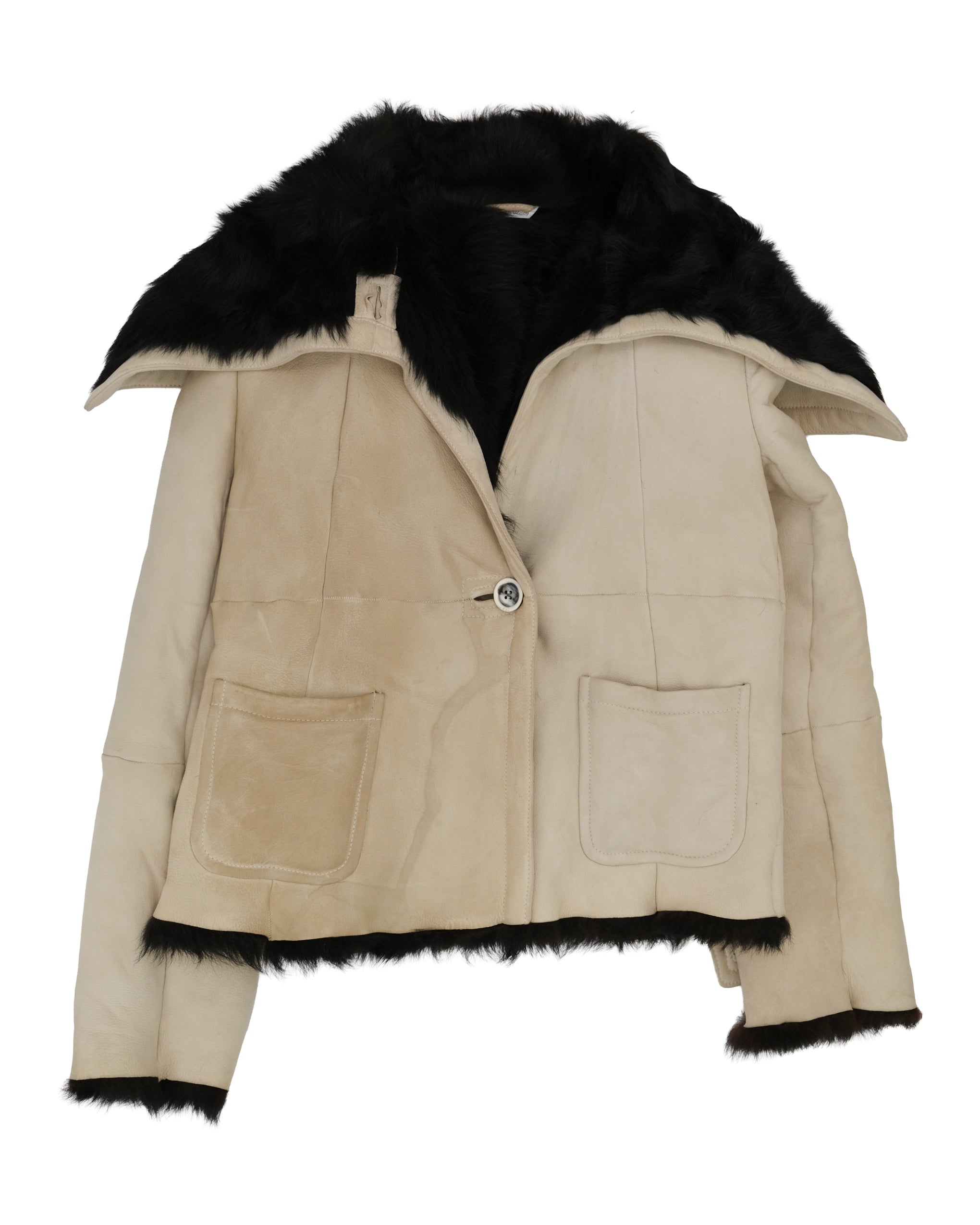 MAX MARA LEATHER & FUR JACKET (S)