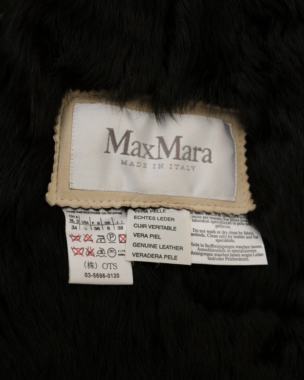 MAX MARA LEATHER & FUR JACKET (S)