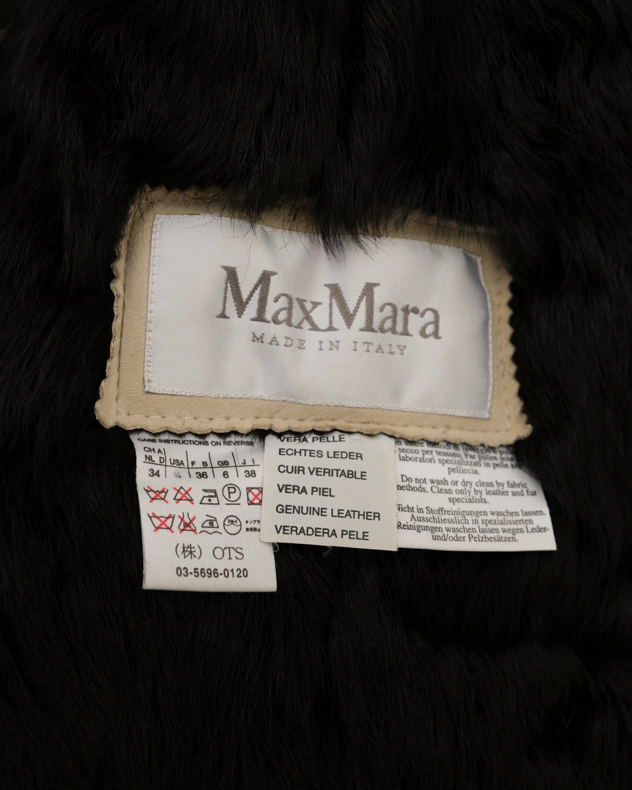 MAX MARA LEATHER & FUR JACKET (S)