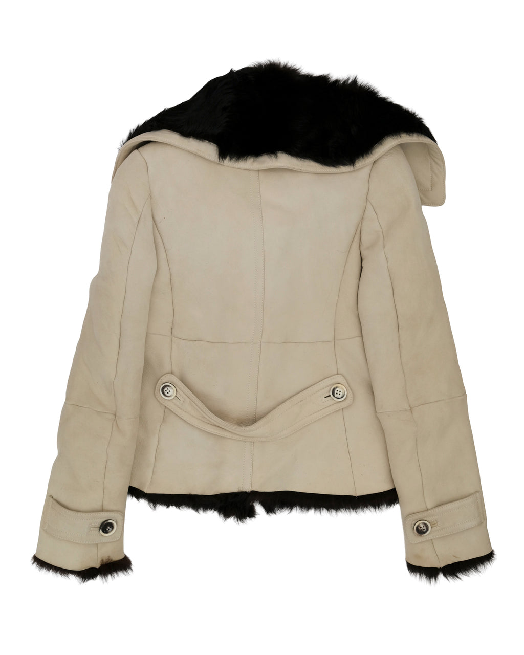 MAX MARA LEATHER & FUR JACKET (S)