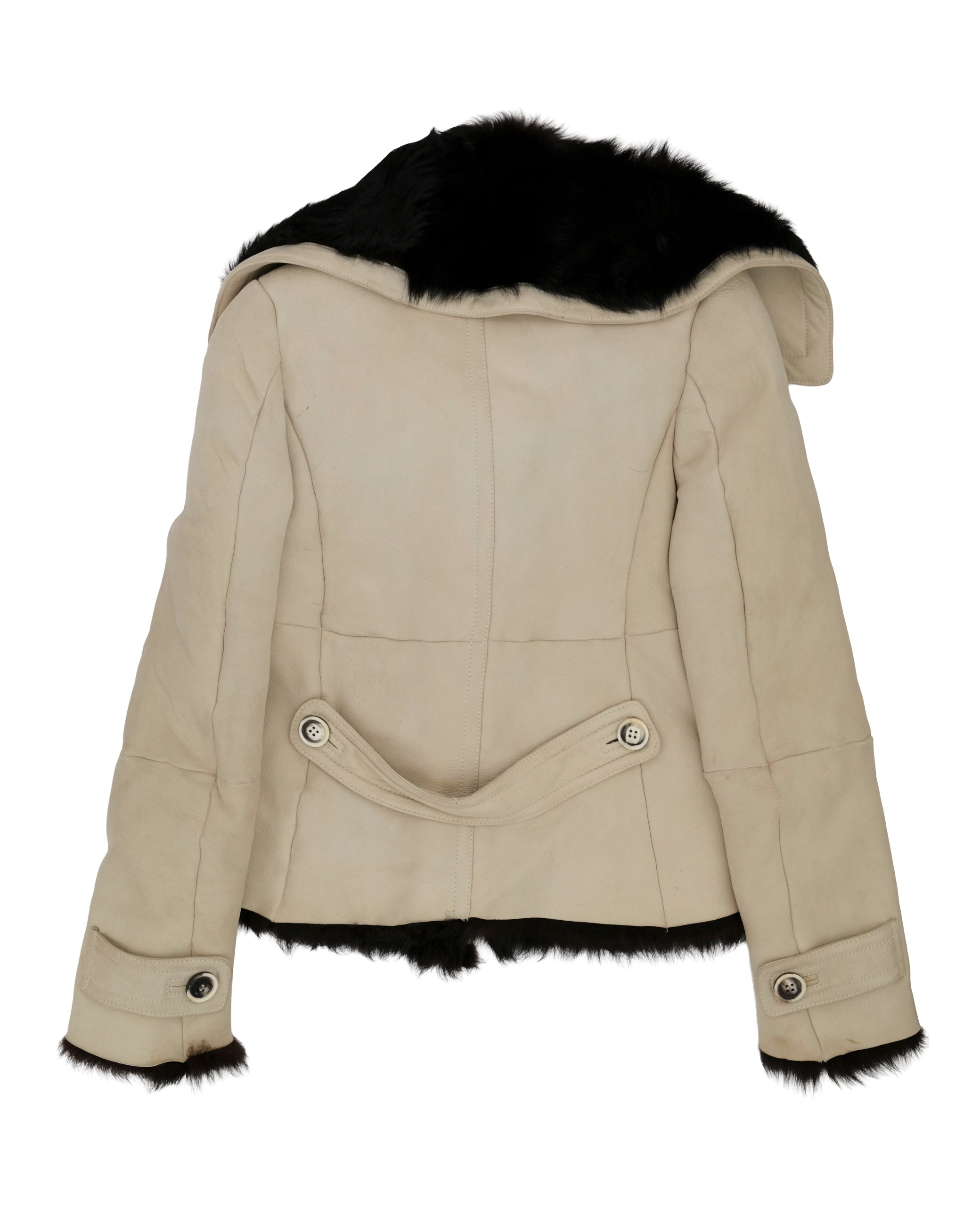 MAX MARA LEATHER & FUR JACKET (S)