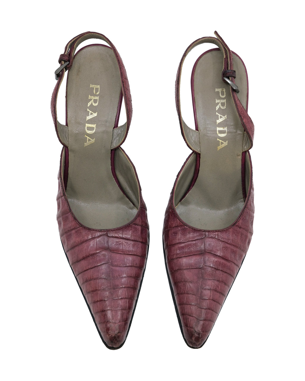 PRADA PINK CROCODILE HEELS (37)