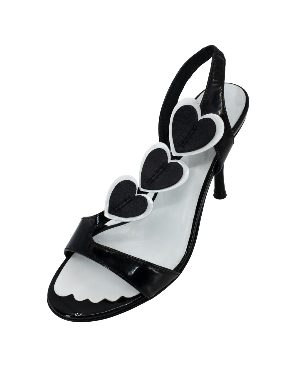 MOSCHINO LEATHER HEELS W/ HEARTS 37