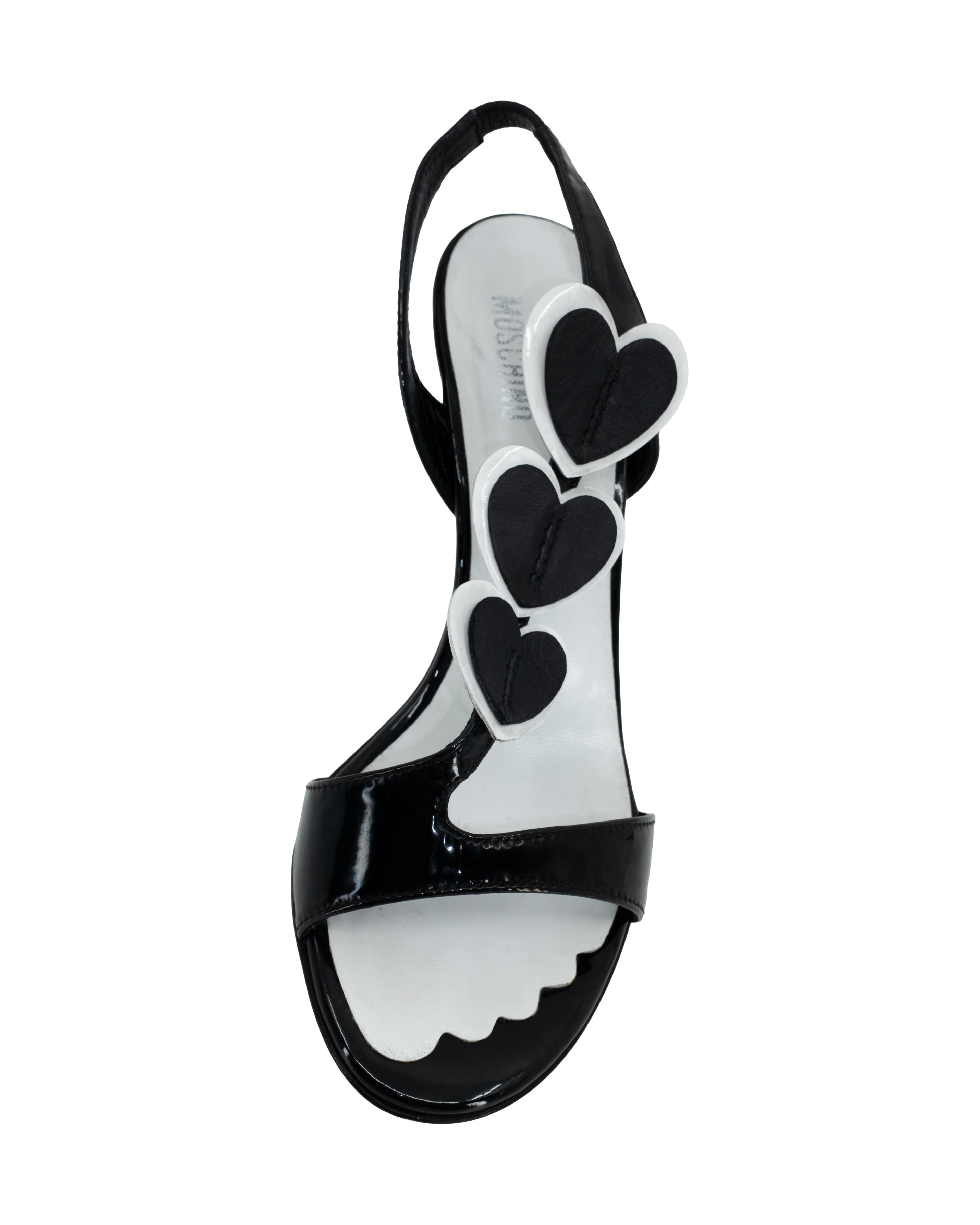 MOSCHINO LEATHER HEELS W/ HEARTS 37