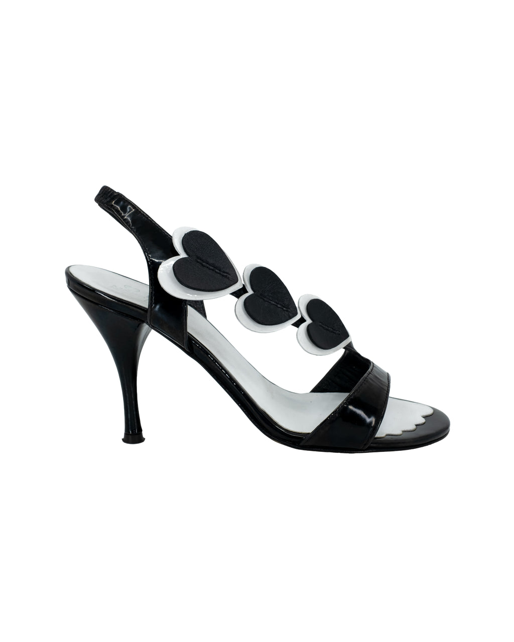 MOSCHINO LEATHER HEELS W/ HEARTS 37