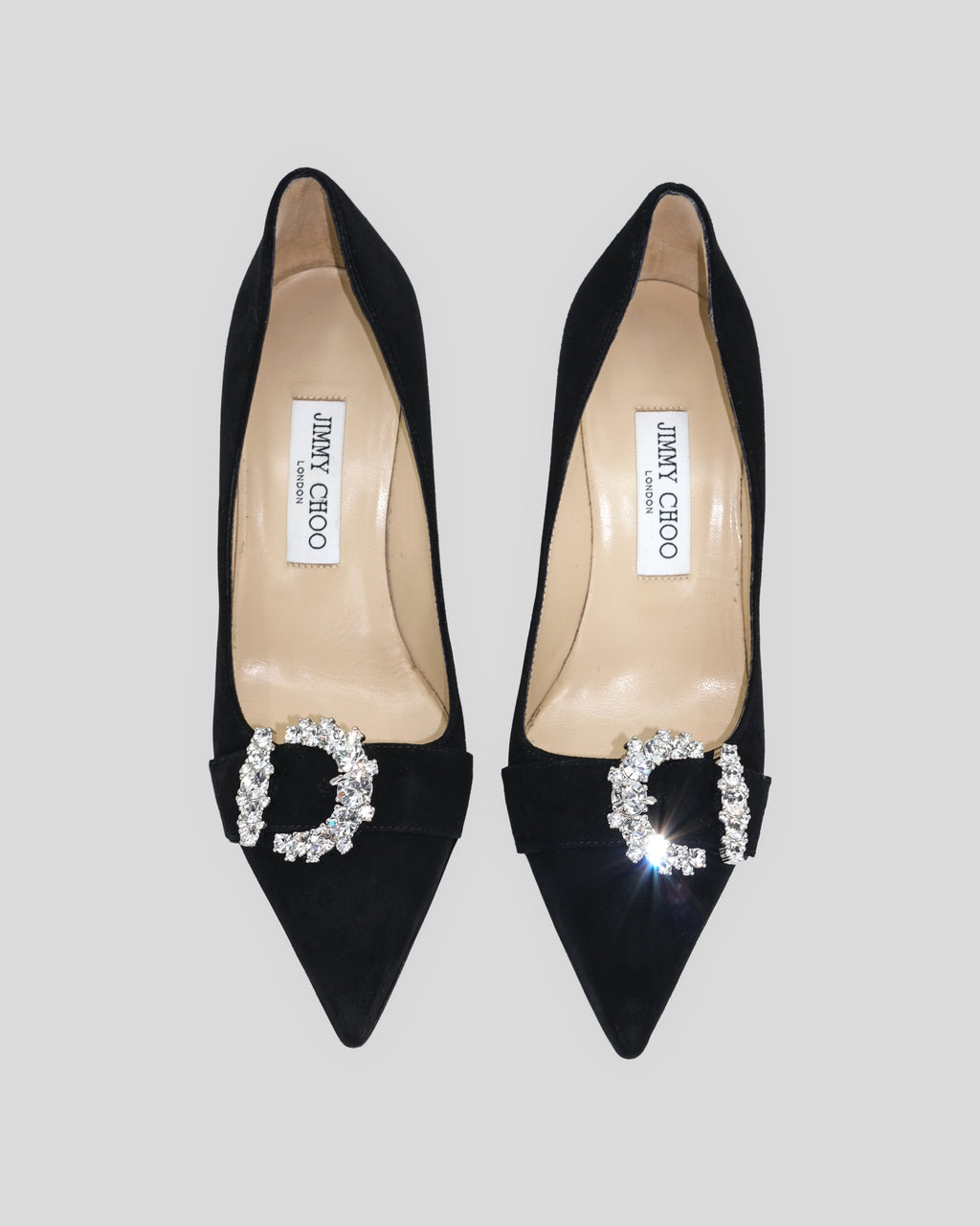 JIMMY CHOO CHERI CRYSTAL-BUCKLE PUMPS 38