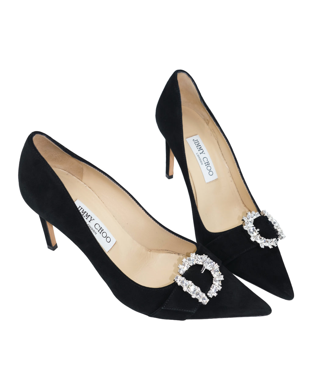 JIMMY CHOO CHERI CRYSTAL-BUCKLE PUMPS 38