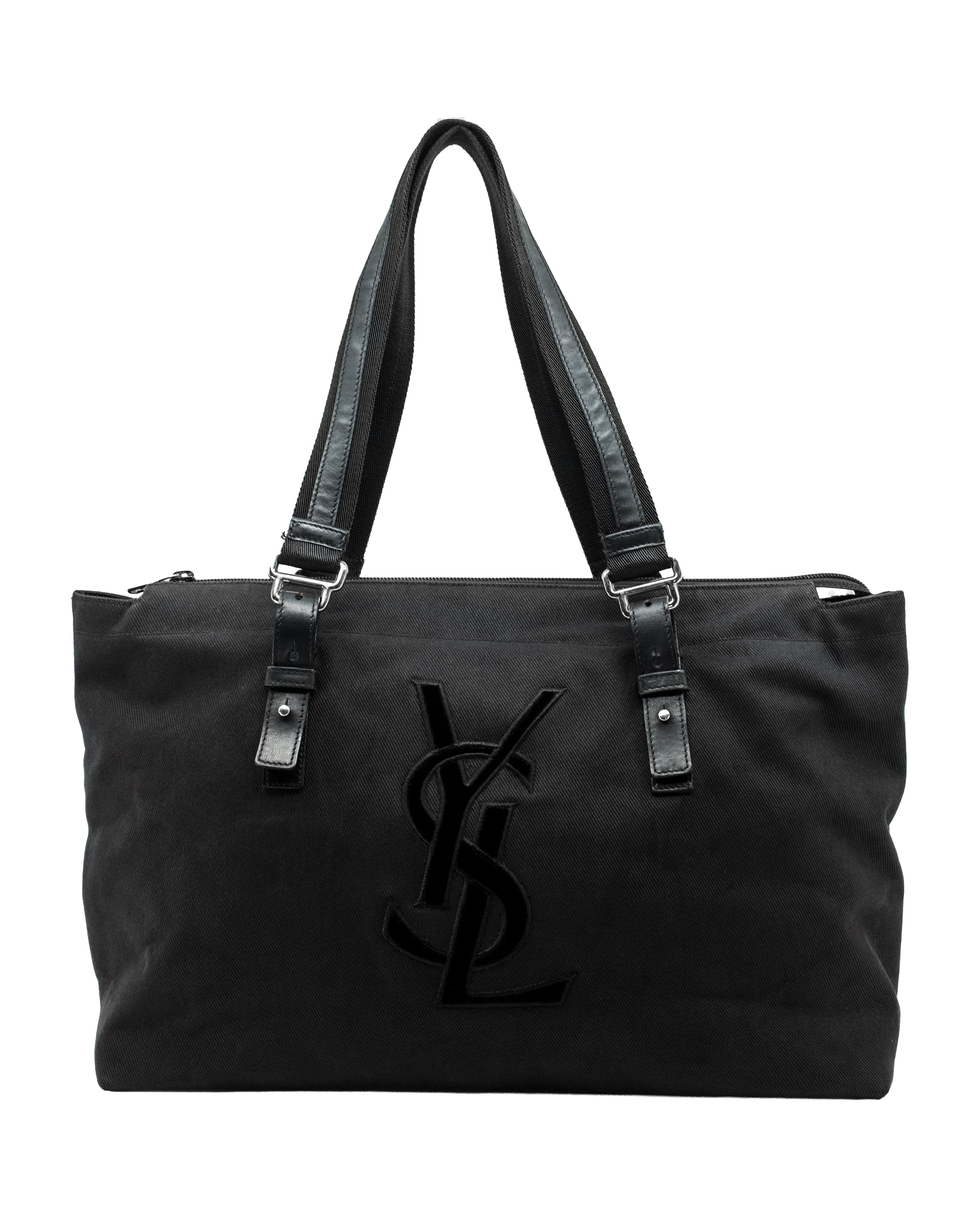 YVES SAINT LAURENT CANVAS SHOULDER BAG