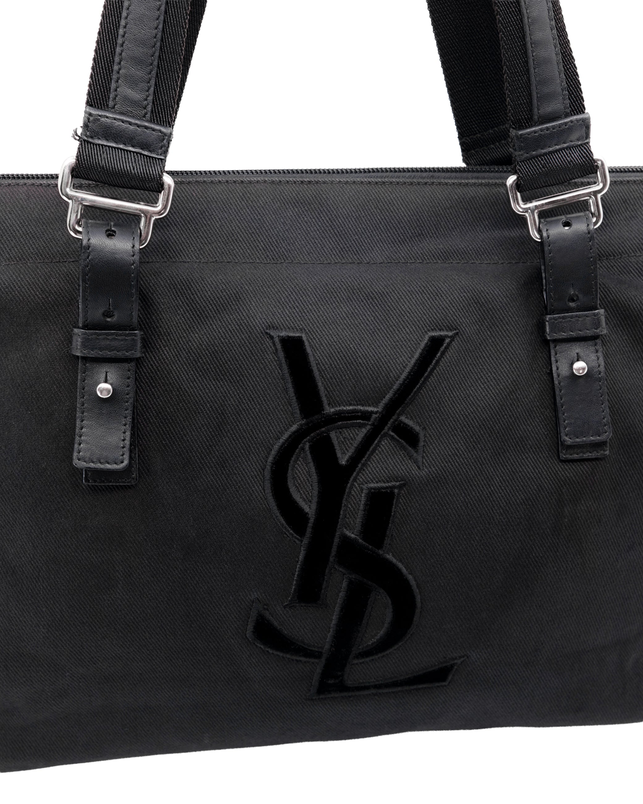 YVES SAINT LAURENT CANVAS SHOULDER BAG