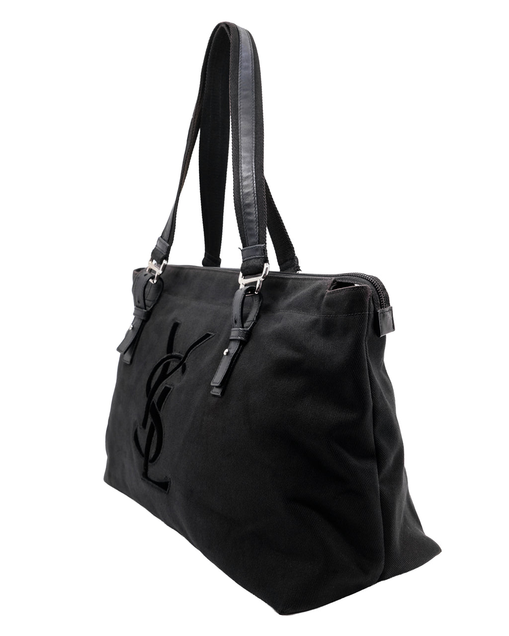 YVES SAINT LAURENT CANVAS SHOULDER BAG
