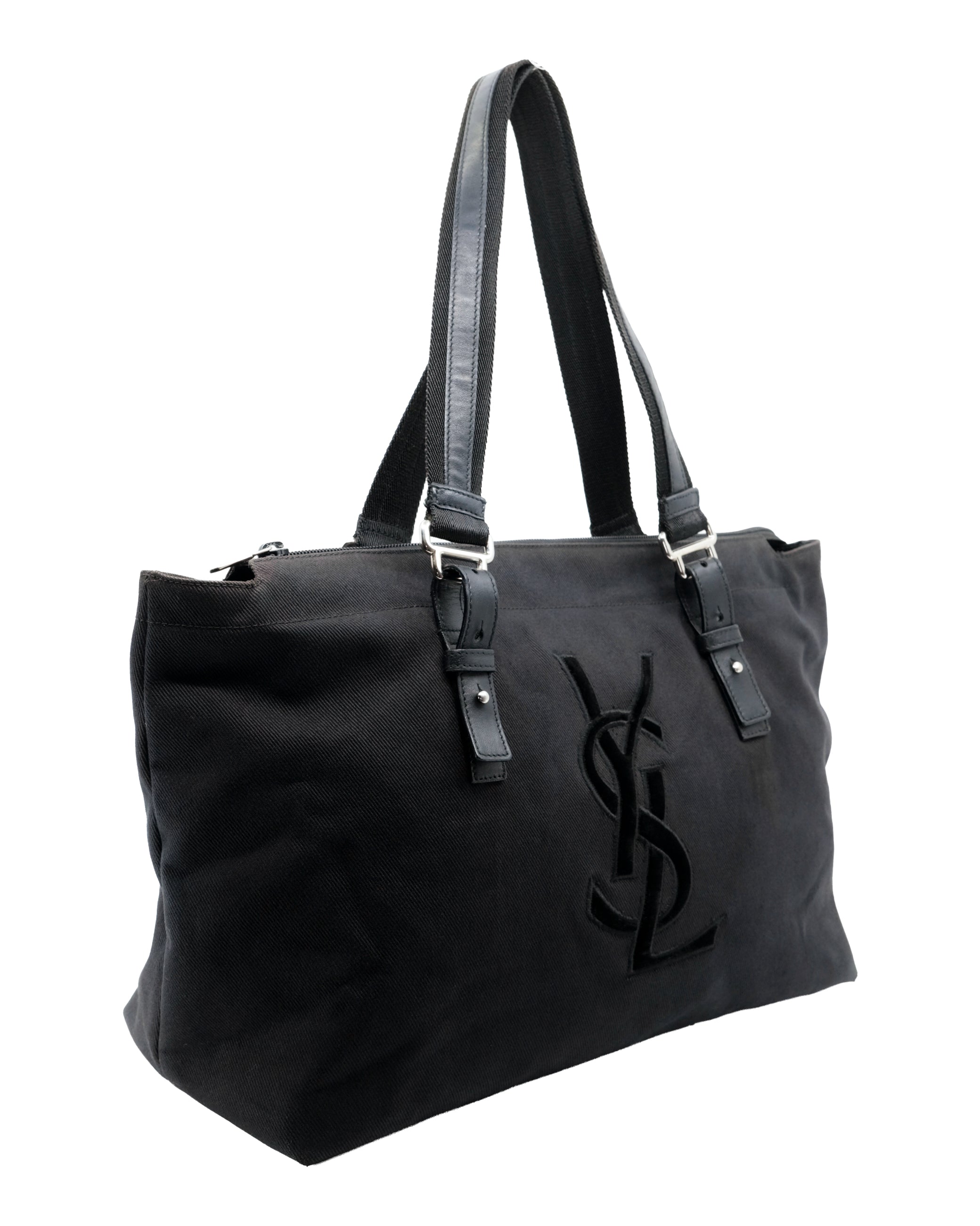 YVES SAINT LAURENT CANVAS SHOULDER BAG