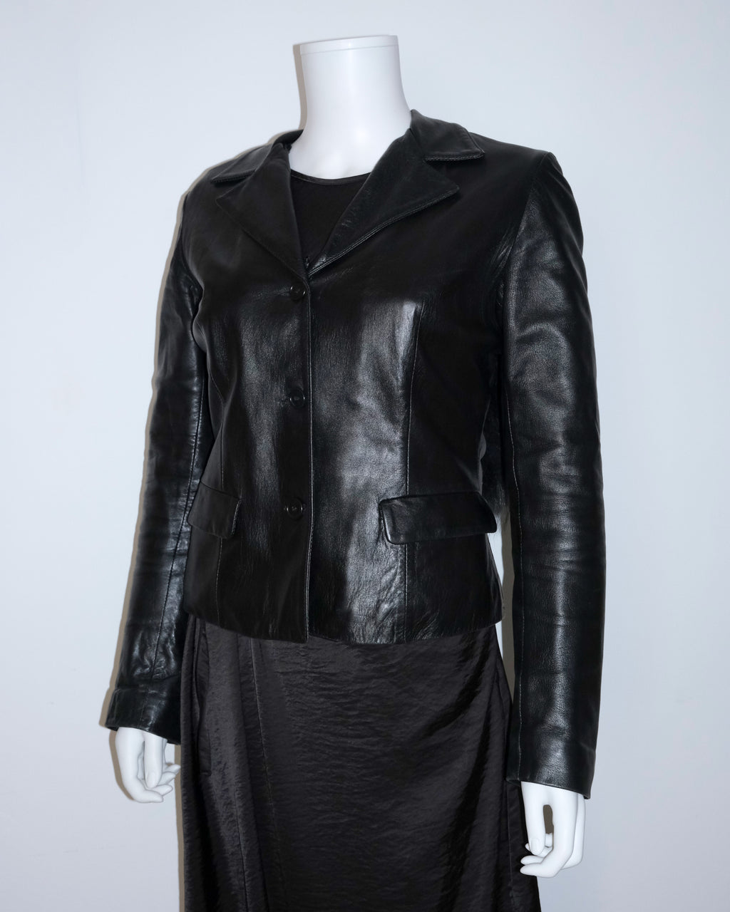 ITALY FUR LEATHER JACKET S