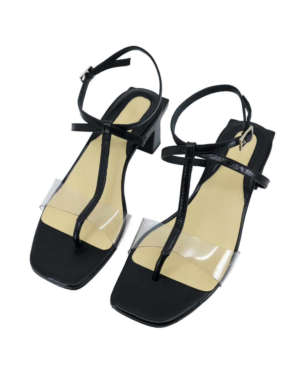 TORY BURCH BLOCK T HEEL STRAPPY SANDALS 8US