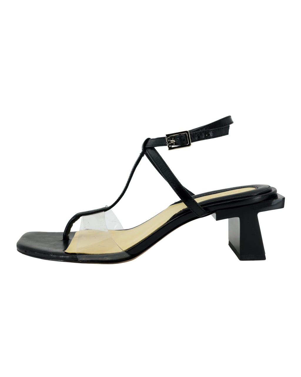 TORY BURCH BLOCK T HEEL STRAPPY SANDALS 8US