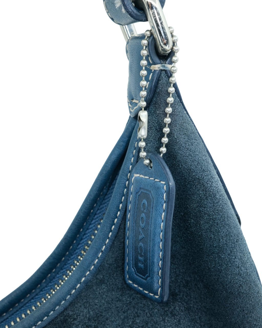 COACH SUEDE BLUE SHOULDER BAG