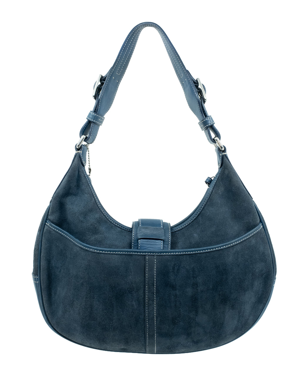 COACH SUEDE BLUE SHOULDER BAG