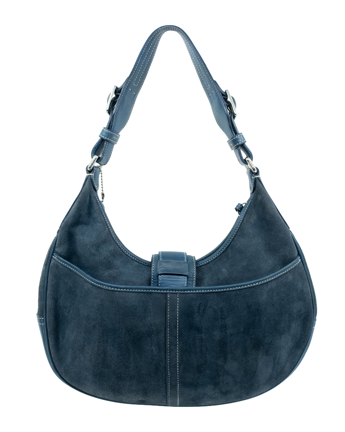 COACH SUEDE BLUE SHOULDER BAG