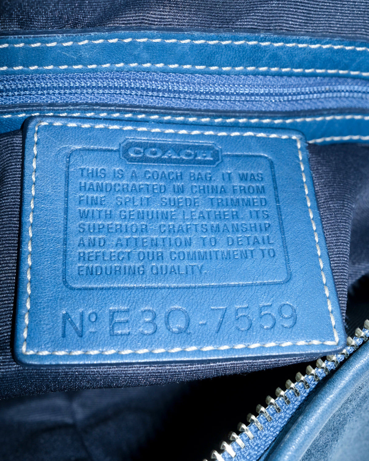 COACH SUEDE BLUE SHOULDER BAG