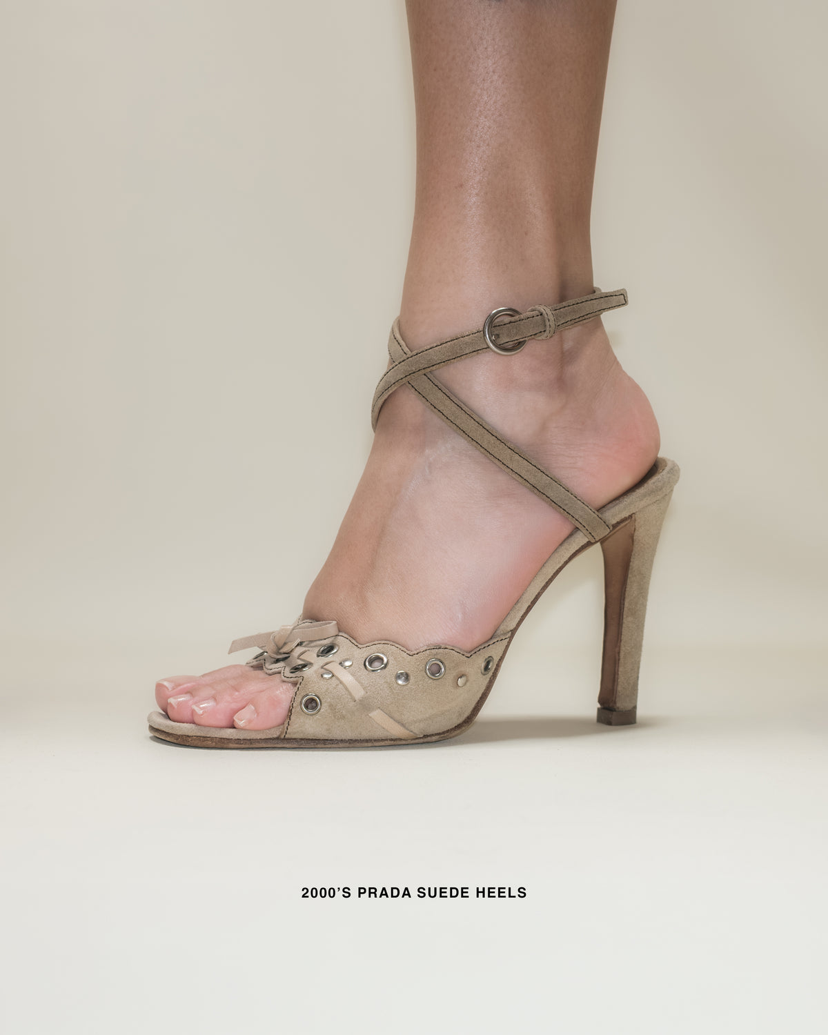 PRADA SUEDE HEELS 37.5