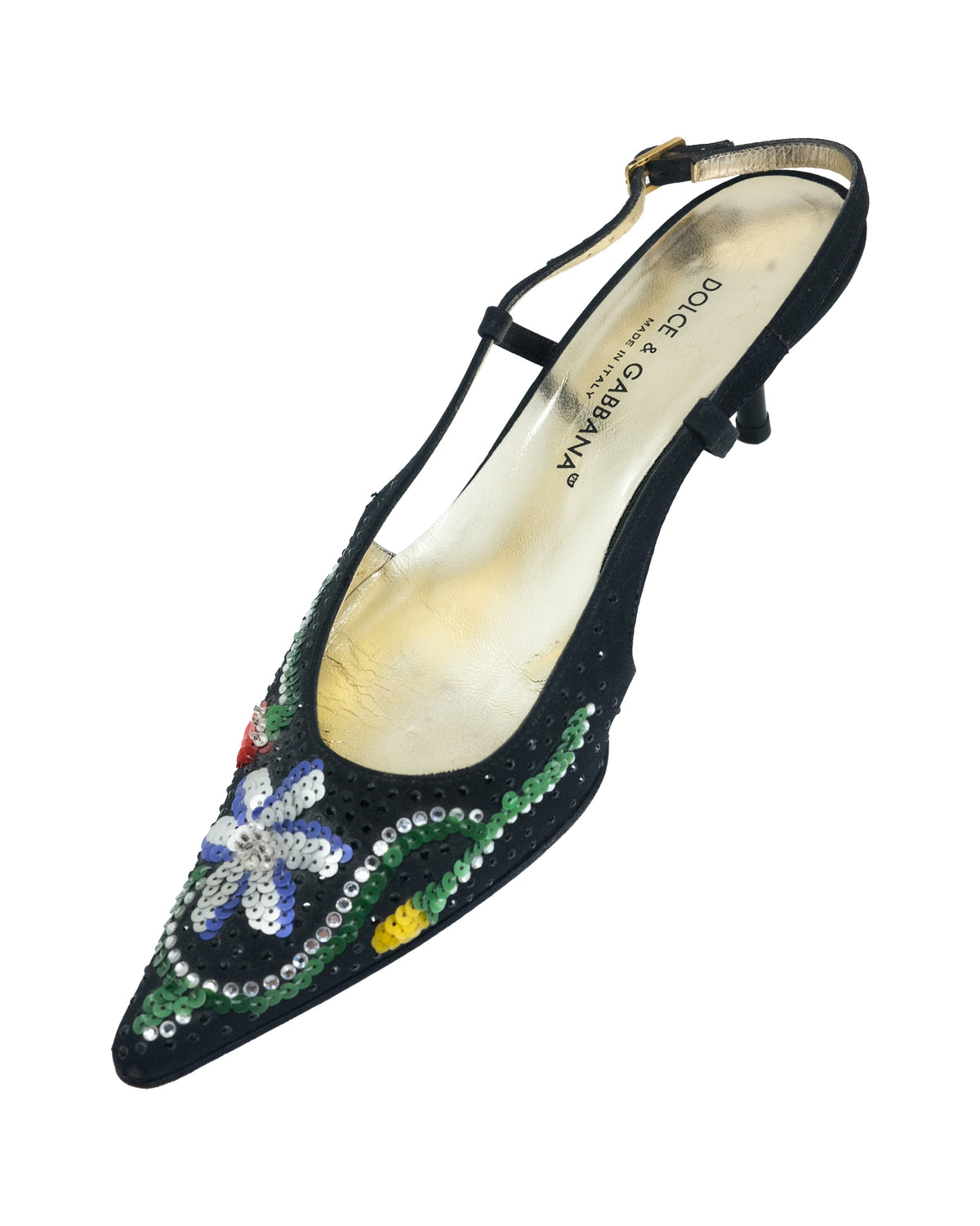 DOLCE & GABBANA FLORAL KITTEN HEELS (36)
