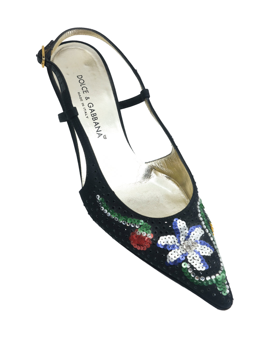 DOLCE & GABBANA FLORAL KITTEN HEELS (36)