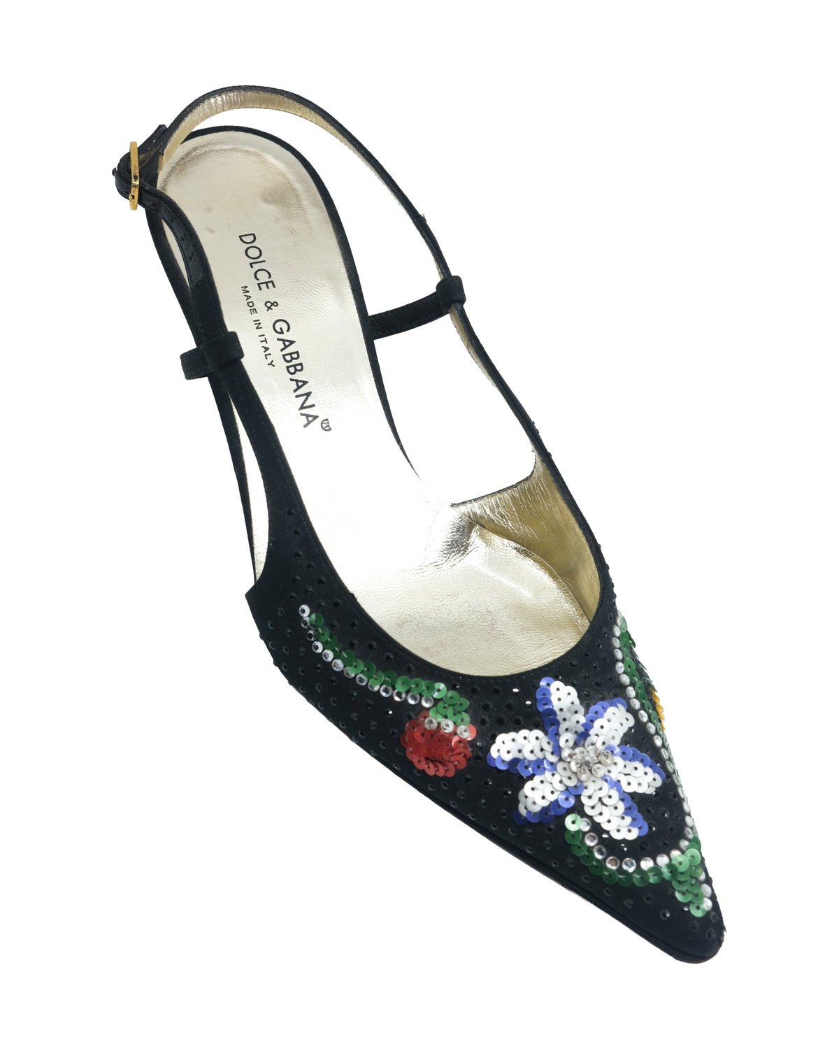 DOLCE & GABBANA FLORAL KITTEN HEELS (36)