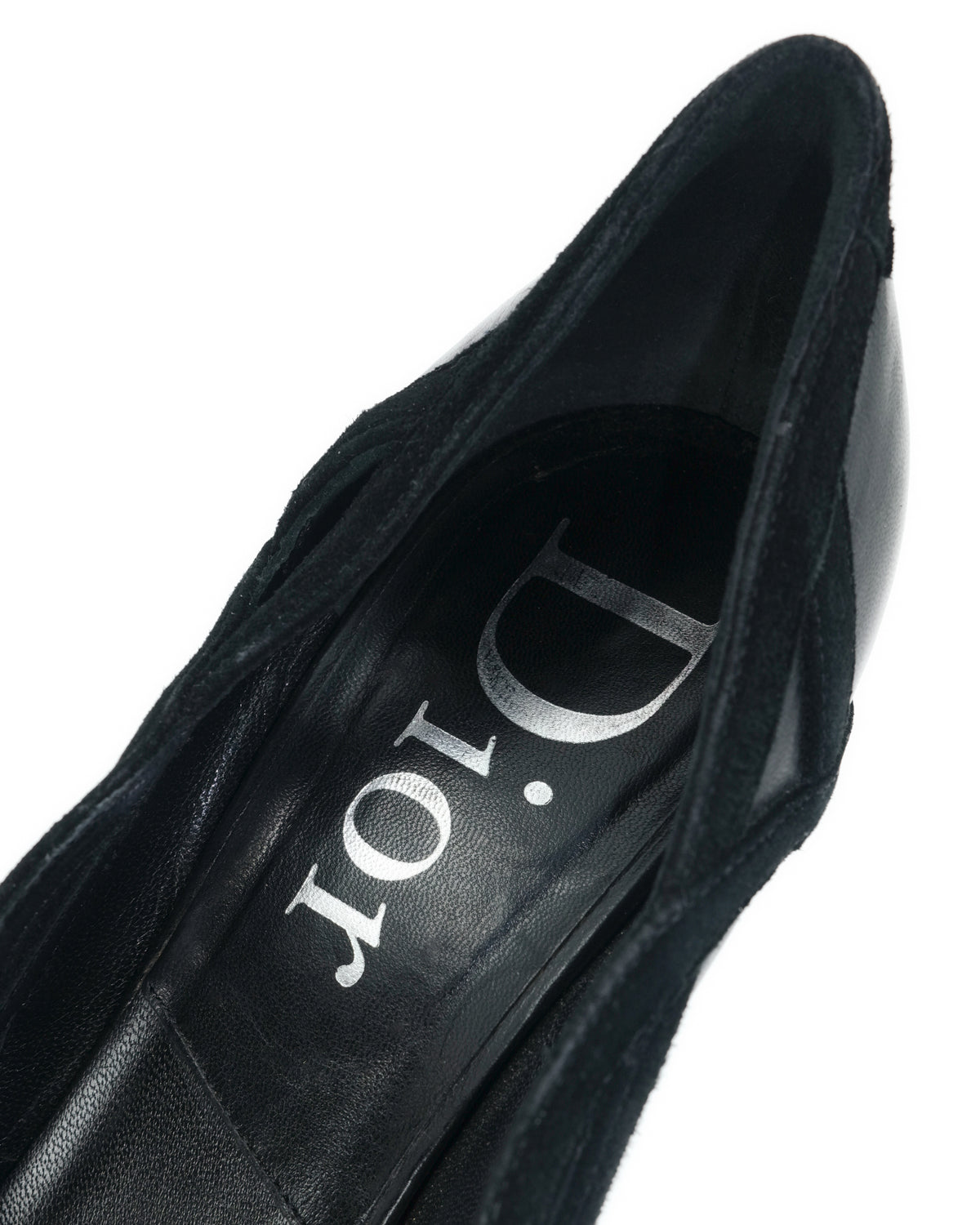 CHRISTIAN DIOR LEATHER & VELVET HEELS (38)