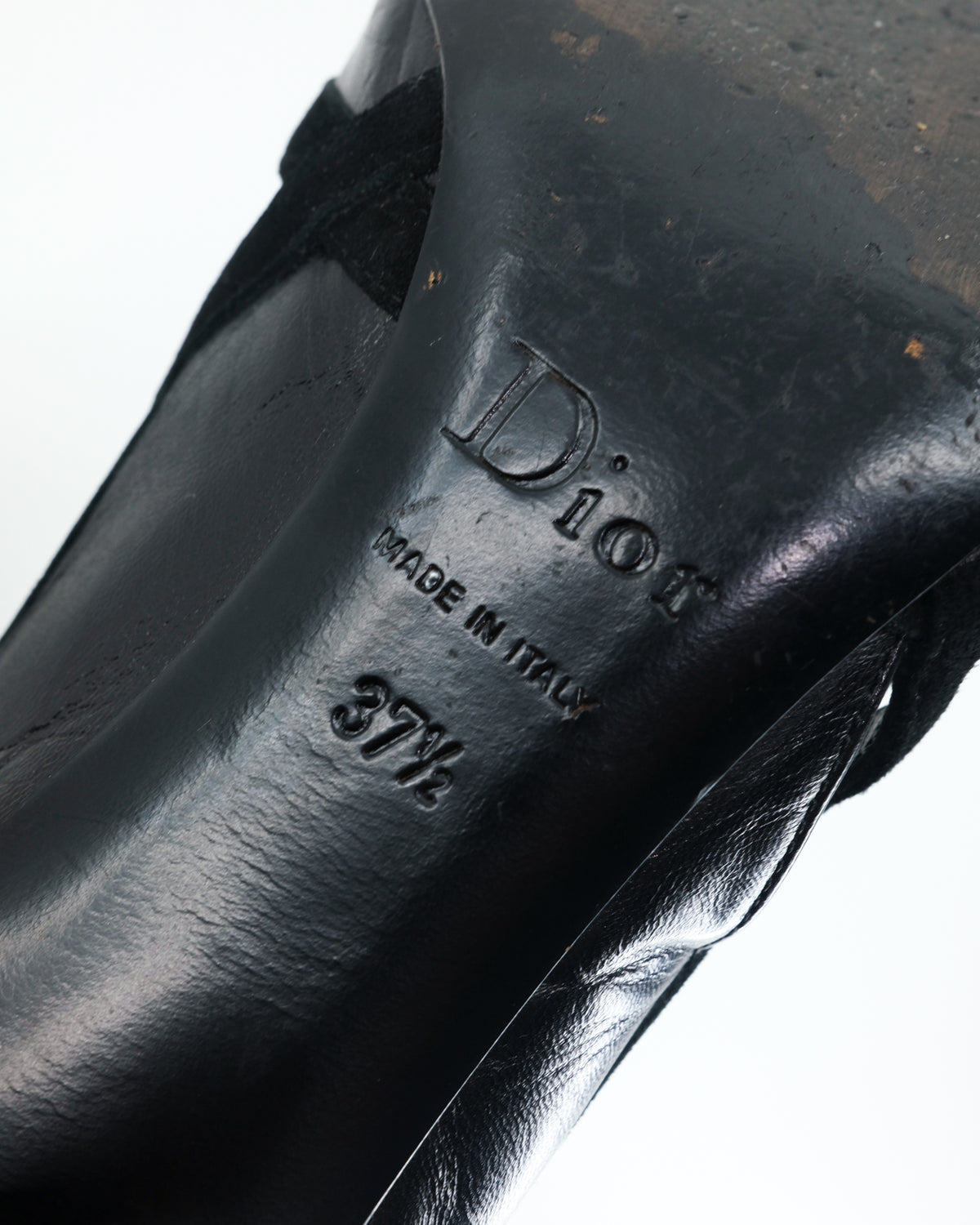 CHRISTIAN DIOR LEATHER & VELVET HEELS (38)